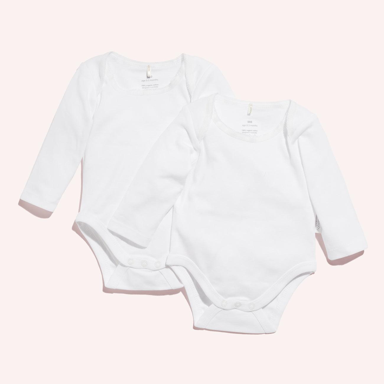 Long Sleeve Body Suit Duo Pack - White